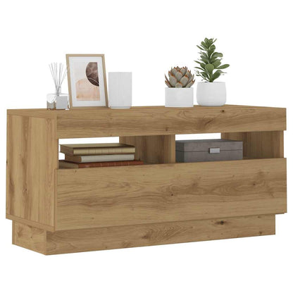 TV Cabinet with LED Lights Artisian Oak 80x35x40 cm