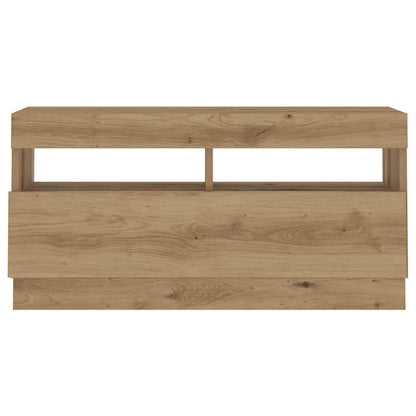 TV Cabinet with LED Lights Artisian Oak 80x35x40 cm Engineered Wood