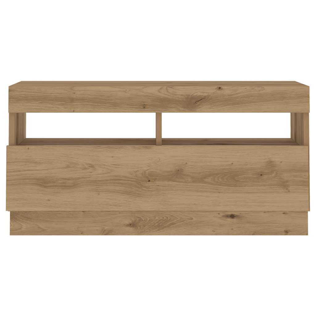 TV Cabinet with LED Lights Artisian Oak 80x35x40 cm