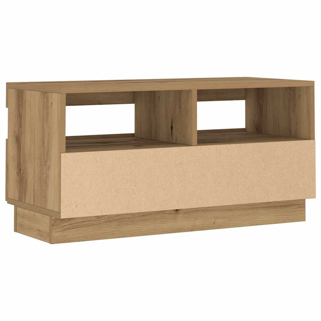 TV Cabinet with LED Lights Artisian Oak 80x35x40 cm Engineered Wood