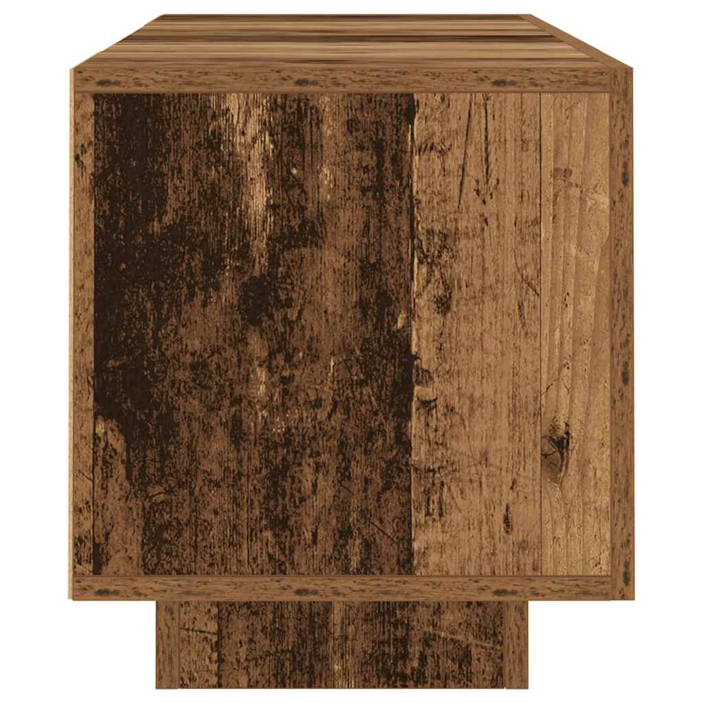 TV Cabinet with LED Lights Old Wood 160x35x40 cm Engineered Wood