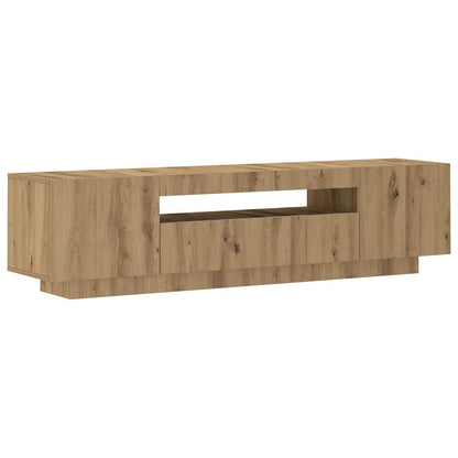 TV Cabinet with LED Lights Artisian Oak 160x35x40 cm Engineered Wood
