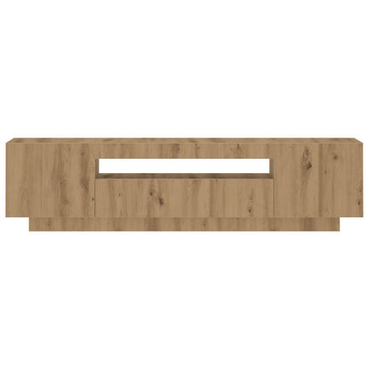 TV Cabinet with LED Lights Artisian Oak 160x35x40 cm Engineered Wood
