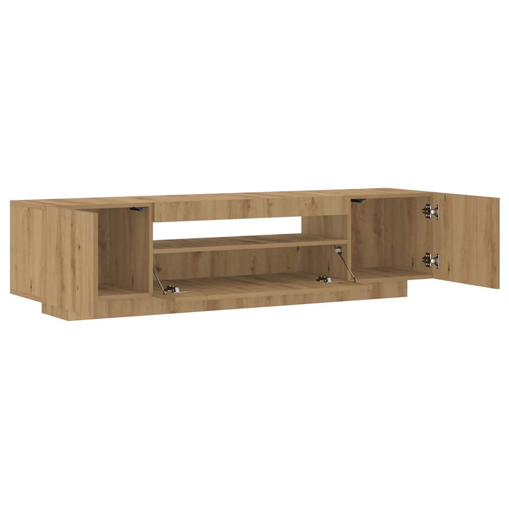 TV Cabinet with LED Lights Artisian Oak 160x35x40 cm Engineered Wood