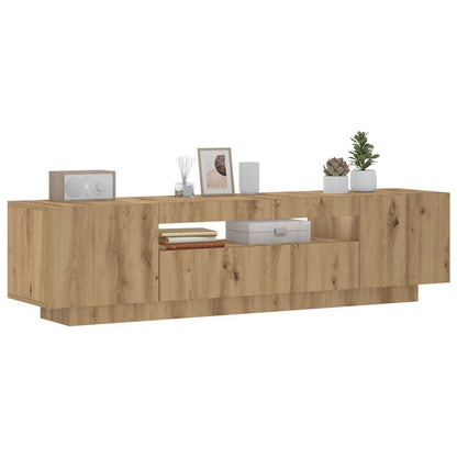 TV Cabinet with LED Lights Artisian Oak 160x35x40 cm Engineered Wood