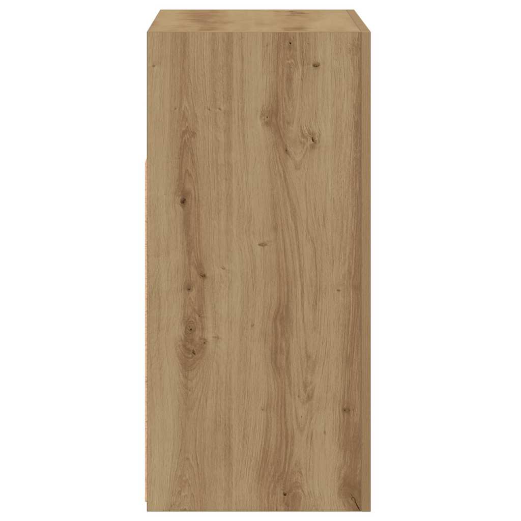 Sideboard with LED Lights Artisan Oak 80x35x75 cm
