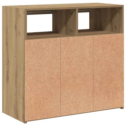 Sideboard with LED Lights Artisan Oak 80x35x75 cm