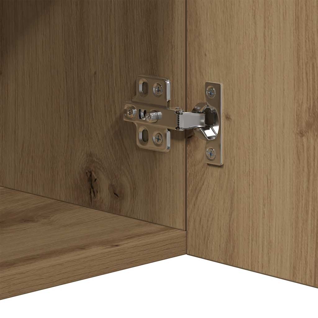 Sideboard with LED Lights Artisan Oak 80x35x75 cm