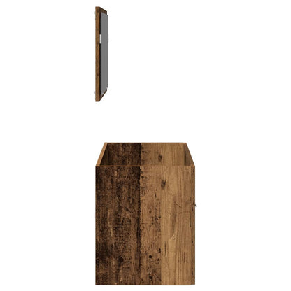 Bathroom Cabinet with Mirror Old Wood Engineered Wood