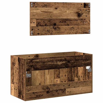 Bathroom Cabinet with Mirror Old Wood Engineered Wood