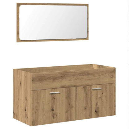 Bathroom Cabinet with Mirror Artisan Oak Engineered Wood