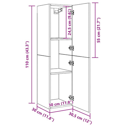 TV Cabinet Old Wood 30,5x30x110 cm Engineered Wood