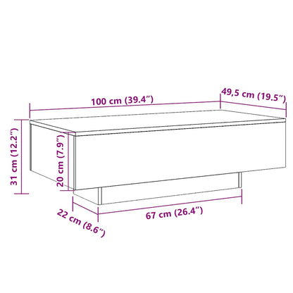 Coffee Table Old Wood 100x49,5x31 cm Engineered Wood
