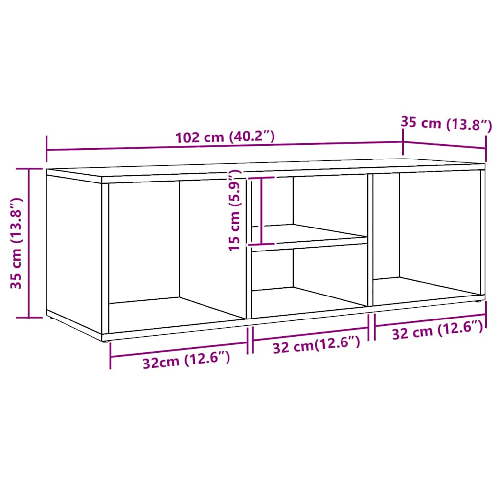 Shoe Storage Bench Artisan Oak 105x35x35 cm Engineered Wood