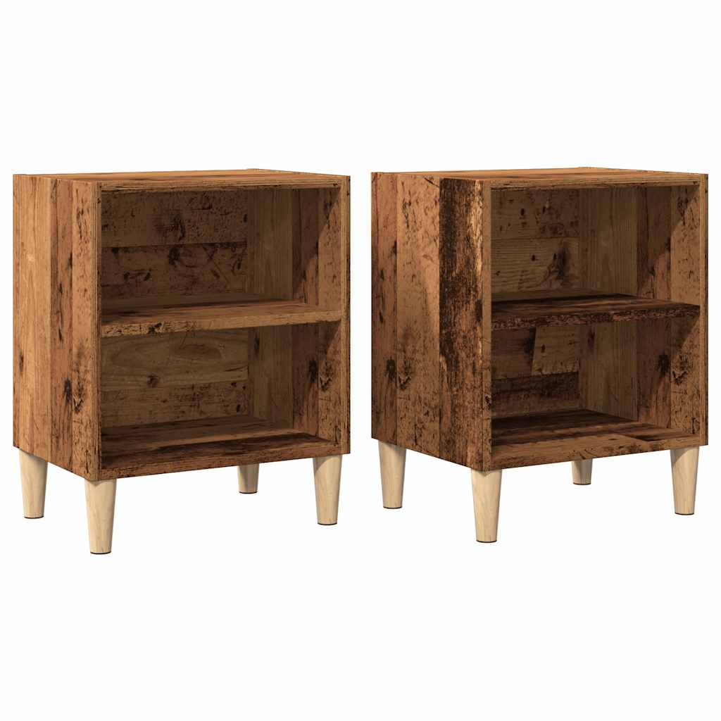 Bedside Cabinets 2 pcs Old Wood 40x30x50 cm Engineered Wood