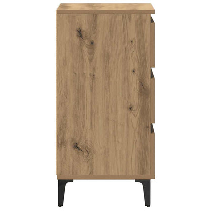 Bed Cabinet with Metal Legs Artisan Oak 40x35x69 cm