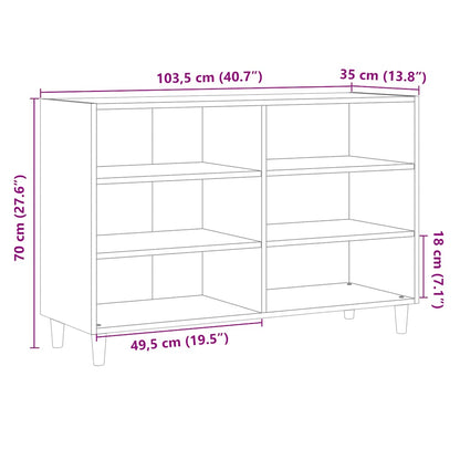 Sideboard Old Wood 103.5x35x70 cm Engineered Wood