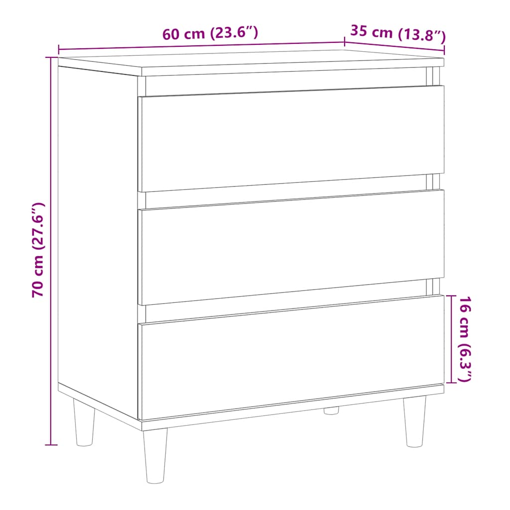 Sideboard Old Wood 60x35x70 cm Engineered Wood