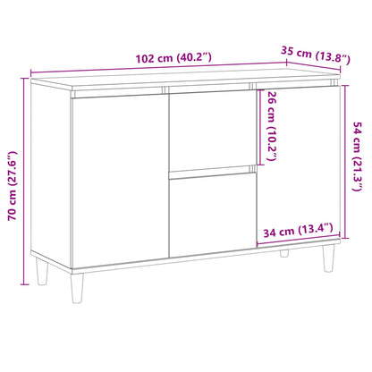 Sideboard Old Wood 102x35x70 cm Engineered Wood