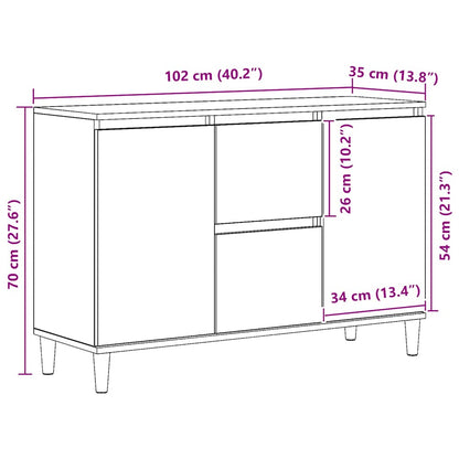 Sideboard Artisan Oak 102x35x70 cm Engineered Wood