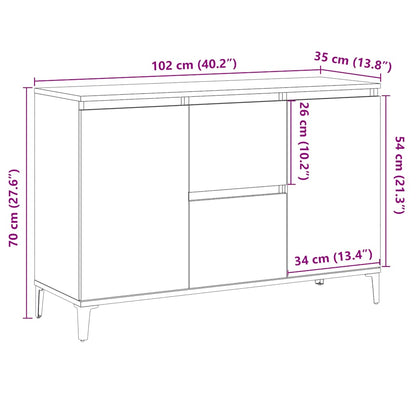 Sideboard Artisan Oak 102x35x70 cm Engineered Wood