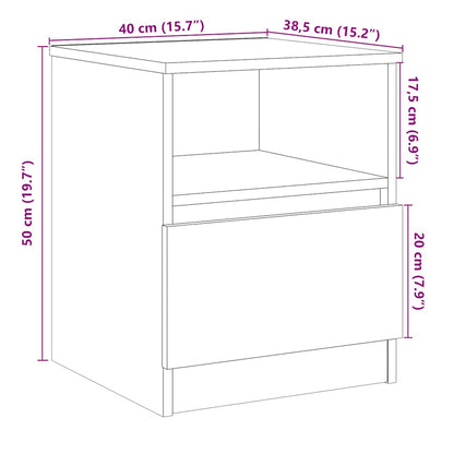 Bedside Cabinets 2 pcs Artisan Oak 40x40x50 cm Engineered Wood