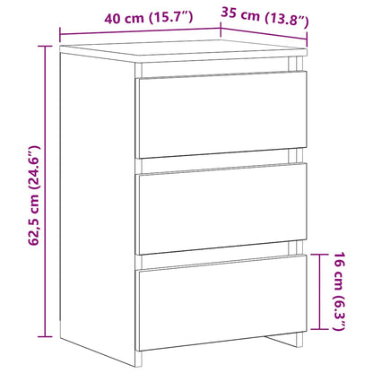 Bedside Cabinets 2 pcs Old Wood 40x35x62.5 cm Engineered Wood