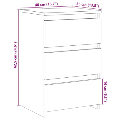 Bedside Cabinet Artisan Oak 40x35x62.5 cm Engineered Wood