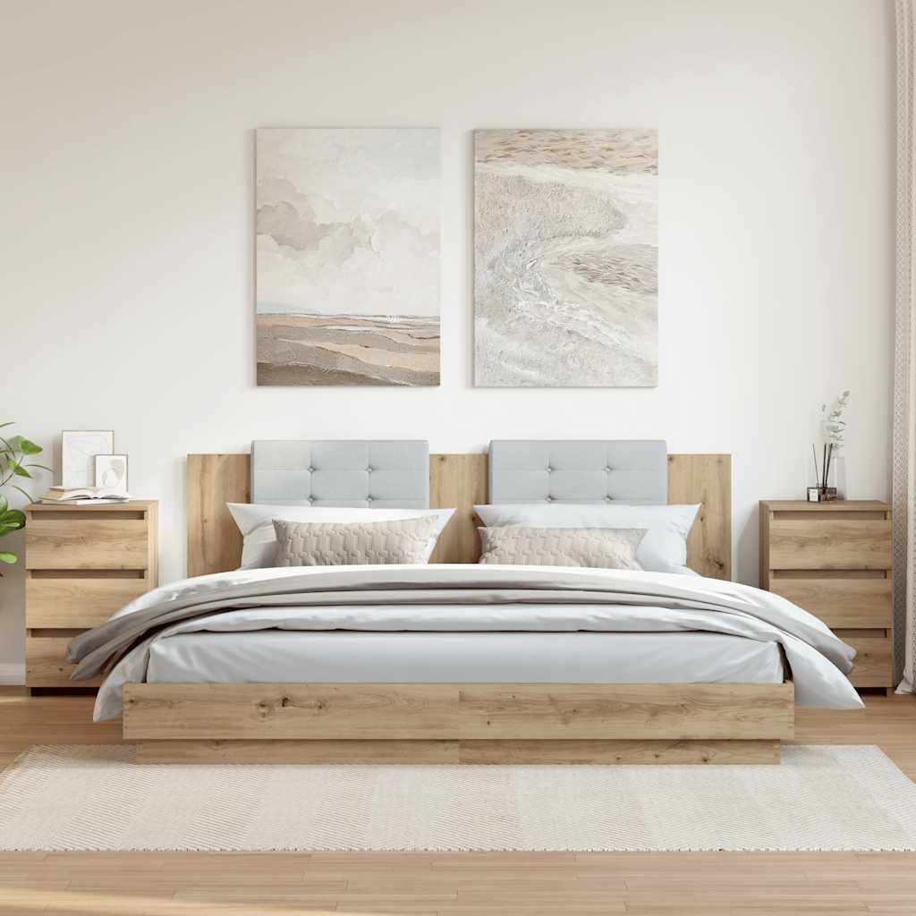 Bedside Cabinets 2 pcs Artisan Oak 40x35x62.5 cm Engineered Wood