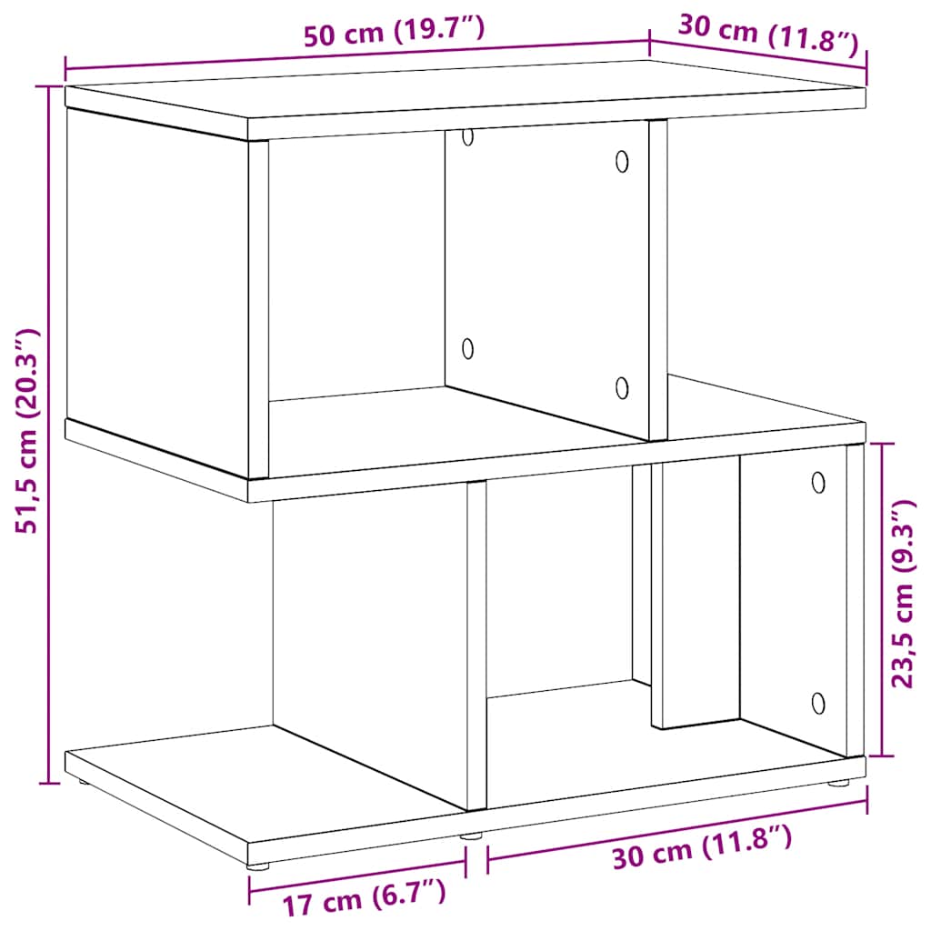 Bedside Cabinets 2 pcs Artisan Oak 50x30x51.5cm Engineered Wood