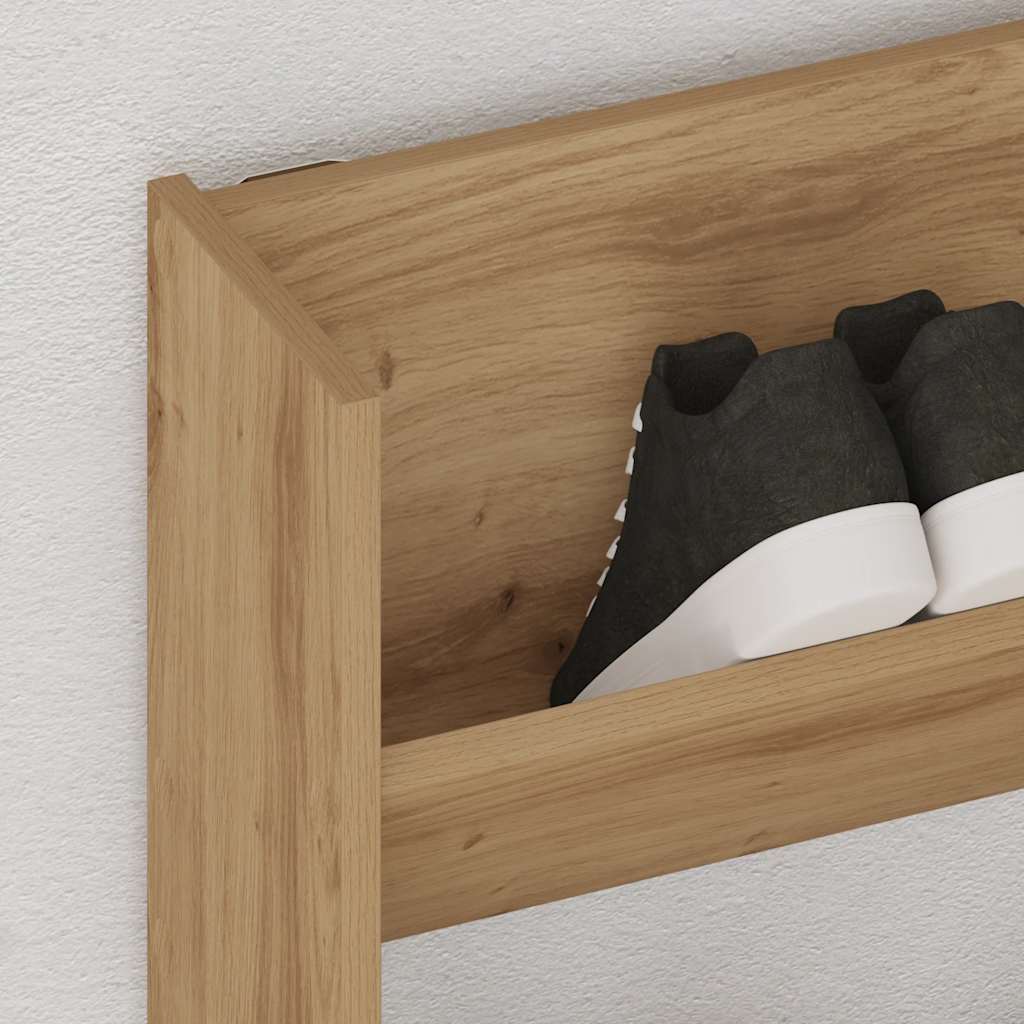 Wall Shoe Cabinet Artisan Oak 80x18x60 cm Engineered Wood