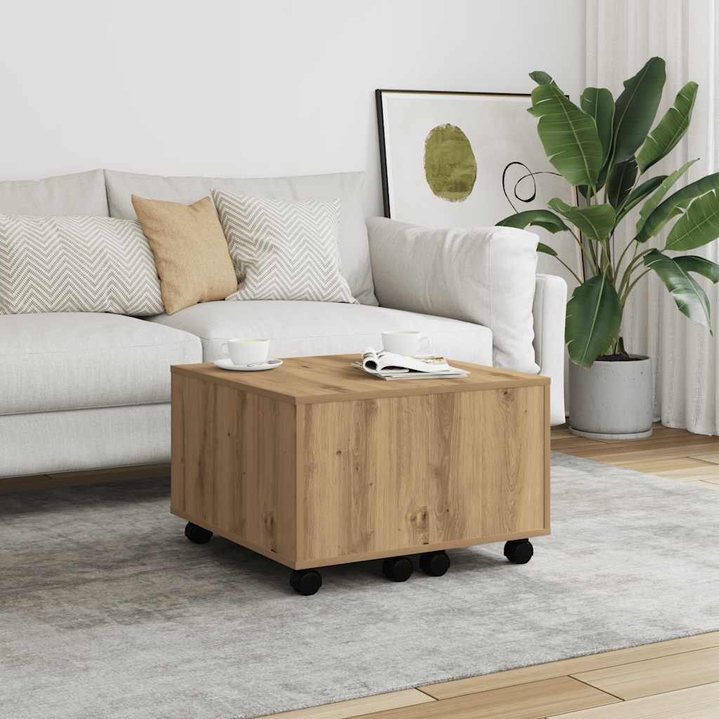Coffee Table Artisan Oak 60x60x38 cm Engineered Wood