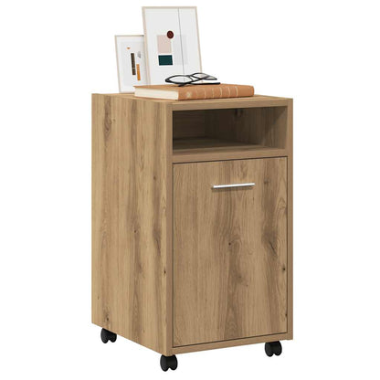 Cabinet with Wheels Artisan Oak 33x38x60 cm Engineered Wood