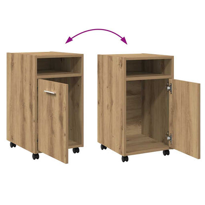 Cabinet with Wheels Artisan Oak 33x38x60 cm Engineered Wood