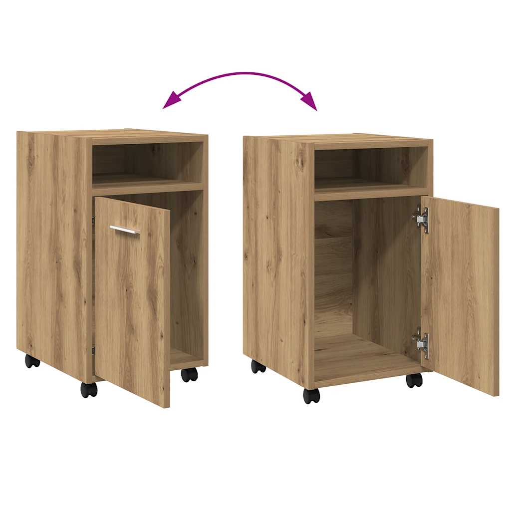 Cabinet with Wheels Artisan Oak 33x38x60 cm Engineered Wood