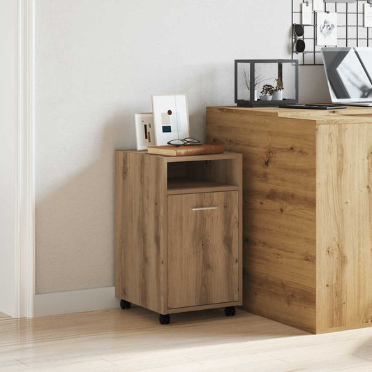 Cabinet with Wheels Artisan Oak 33x38x60 cm Engineered Wood