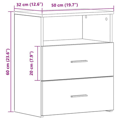 Bedside Cabinets 2 pcs Old Wood 50x32x60cm Engineered Wood