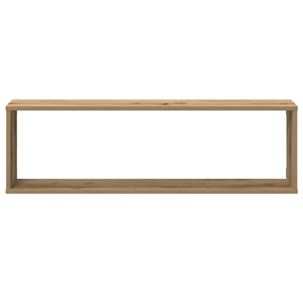 Wall Cube Shelves 2 pcs Artisan Oak 100x15x30 cm Engineered Wood
