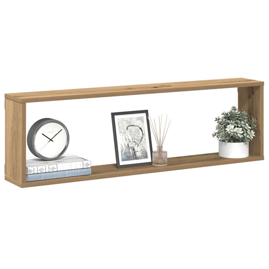 Wall Cube Shelves 4 pcs Artisan Oak 100x15x30cm Engineered Wood
