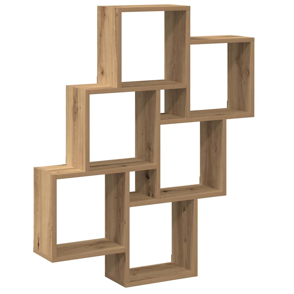 Wall Cube Shelf Artisan Oak 78x15x93 cm Engineered Wood