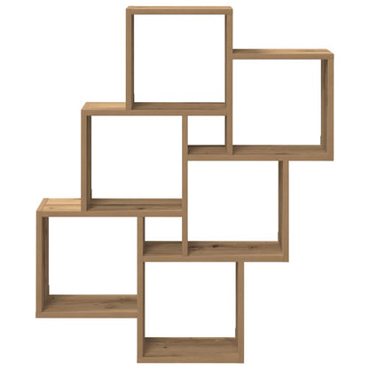 Wall Cube Shelf Artisan Oak 78x15x93 cm Engineered Wood