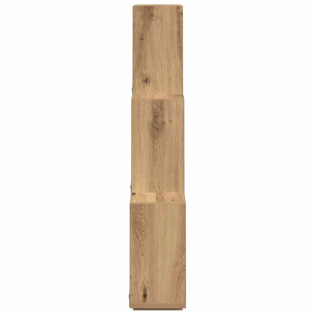 Wall Cube Shelf Artisan Oak 78x15x93 cm Engineered Wood