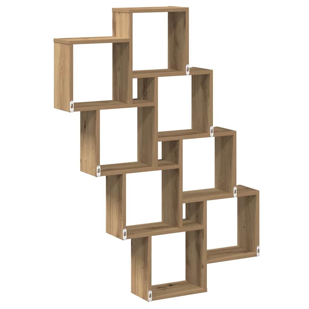 Wall Cube Shelf Artisan Oak 90x15x119.5 cm Engineered Wood