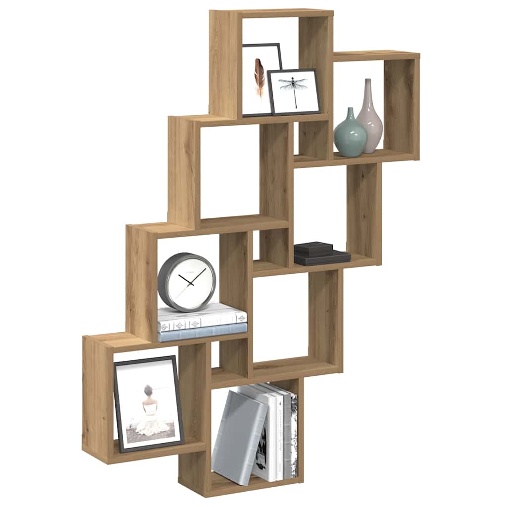 Wall Cube Shelf Artisan Oak 90x15x119.5 cm Engineered Wood