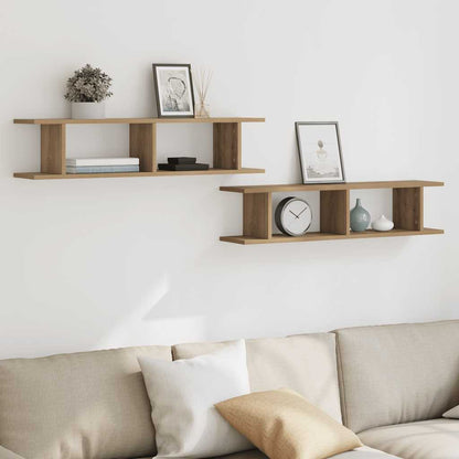 Wall Shelves 2 pcs Artisan Oak 90x18x20 cm Engineered Wood