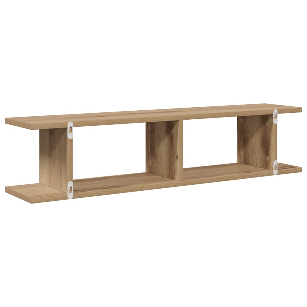 Wall Shelves 2 pcs Artisan Oak 90x18x20 cm Engineered Wood