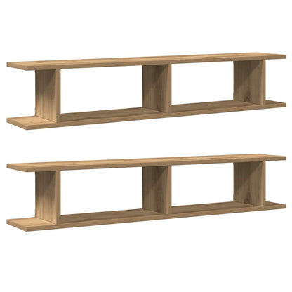Wall Shelves 2 pcs Artisan Oak 105x18x20 cm Engineered Wood