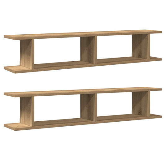 Wall Shelves 2 pcs Artisan Oak 105x18x20 cm Engineered Wood