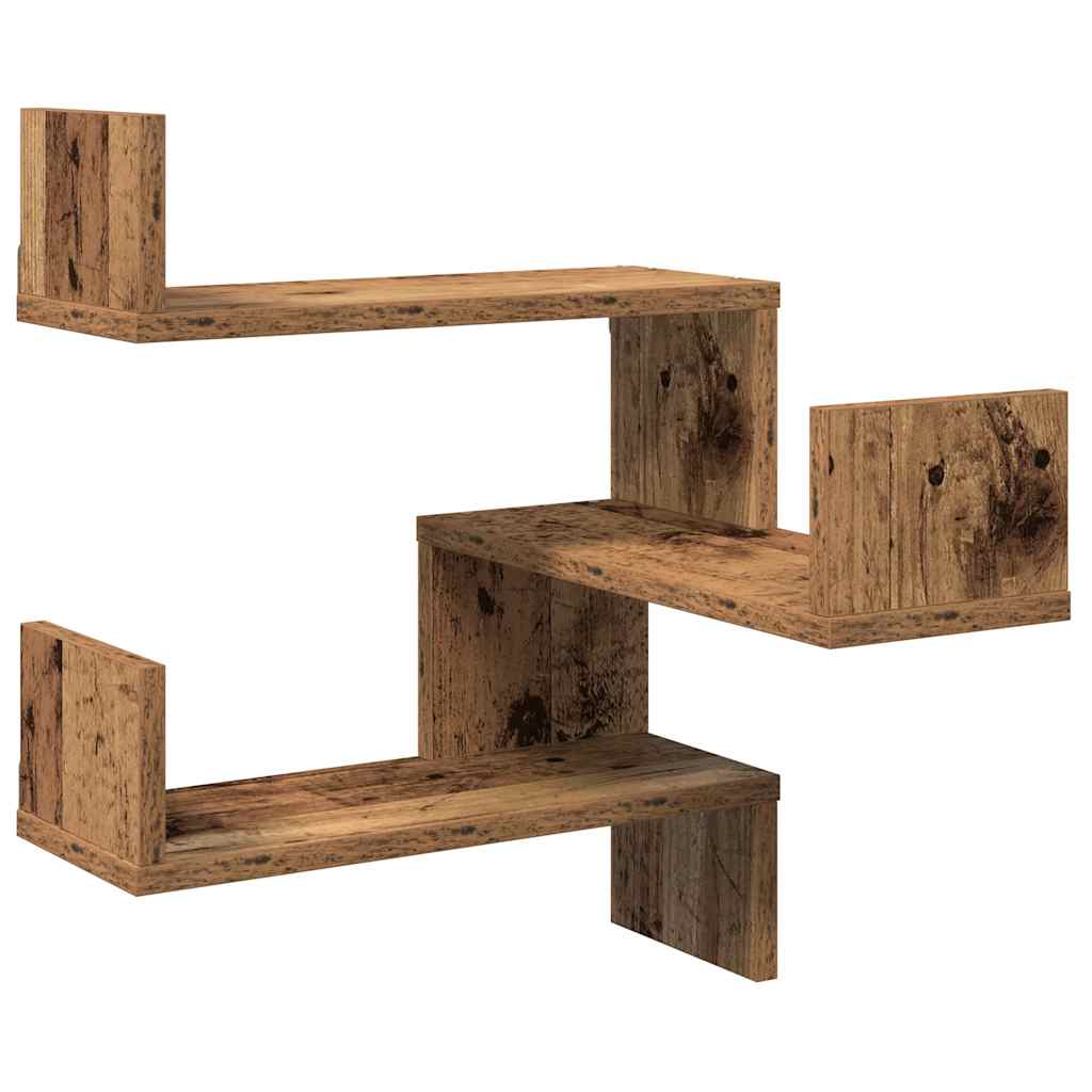 Wall Shelf Wall-Mounted Old Wood 40 x 40 x 49.5 cm