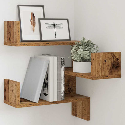 Wall Shelf Wall-Mounted Old Wood 40 x 40 x 49.5 cm